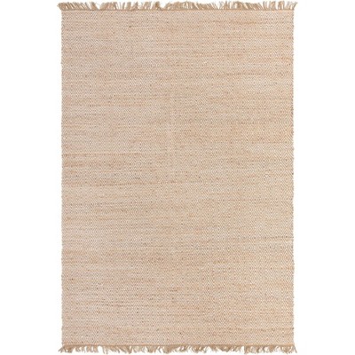 Eco-Friendly Handmade Braided Jute Rectangular Rug in Natural Brown