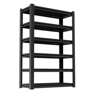 Munora 82"H x 48"W x 18"D 6-Tier Garage Storage Rack - 3000 lb Capacity Heavy Duty Steel Shelving Unit, Adjustable Industrial Shelves, Black - 1 of 4