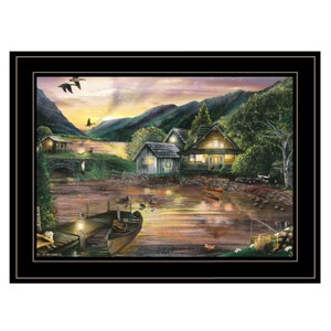 "Lakefront Camping II" By Ed Wargo, Ready to Hang Framed Print, Black Frame - 1 of 1