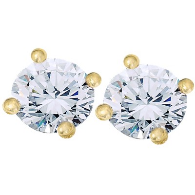 Pompeii3 VVS 2 Ct 14k Yellow Gold Moissanite Screw Back Studs 6mm