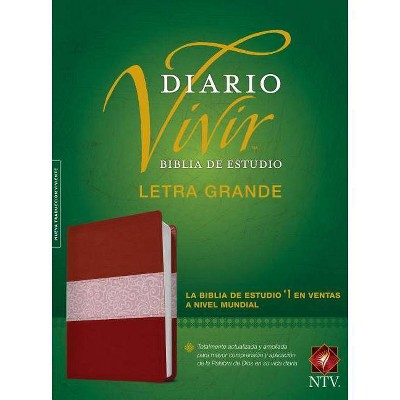 Biblia de Estudio del Diario Vivir Ntv, Letra Grande - Large Print (Leather Bound)