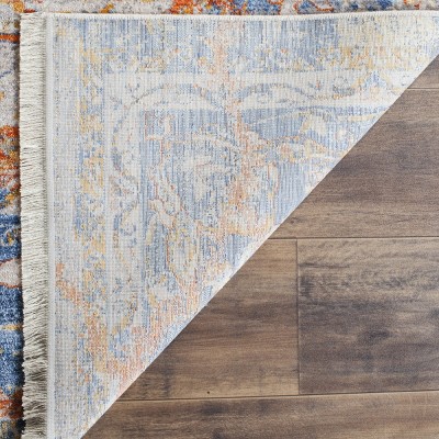 Vintage Blue and Multi Persian Style Runner Rug