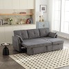 NicBex Velvet Sleeper Sectional Sofa,L-Shaped Couch with Reversible Storage Chaise for Living Room,Apartment,Office,Gray - 2 of 4