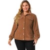 Agnes Orinda Women's Plus Size Corduroy Casual Winter Stand Collar Boyfriend Fashion Jackets - 4 of 4