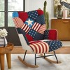 Beautyolove Red Fabric Upholstered Rocking Chair Nursery Rocker Glider Wingback Armchair with Solid Wood Legs - 2 of 4