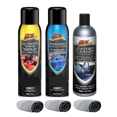 Dry Shine Interior Detailing Kit and 3 Premium Microfiber Towels