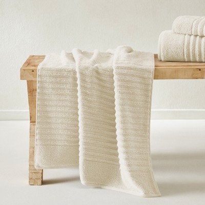 Soft Beige Combed Cotton Ribbed Kids Washcloth Set