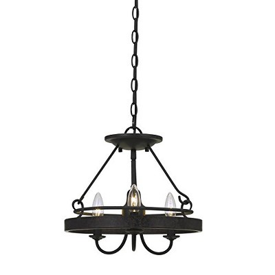 Cal Lighting 60W X 3 Helena Metal 2 in 1 Pendant/Semi Flush Mount Fixture