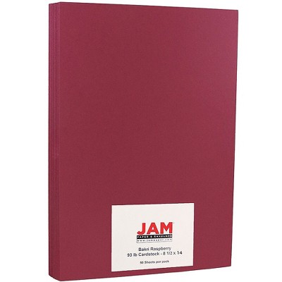 JAM Paper Multipurpose Paper 93 lbs. 8.5" x 14" Bakri Raspberry A64426899