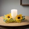 Sullivans 12.5" Artificial Sunflower Eucalyptus Mini Ring - 3 of 3