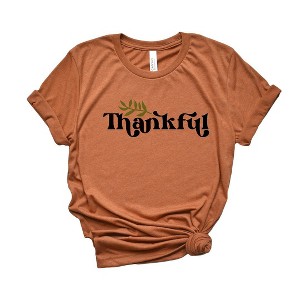 Simply Sage Market Women's Thankful Leaf Short Sleeve Graphic Tee - 1 of 4