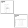 5 PCS Dining Set, 4 Upholstered Chairs and 1 Round MDF Dining Table, Space-Saving Design for Dining Room, Rubber Wood Frame Chairs-Coolbibila - 4 of 4