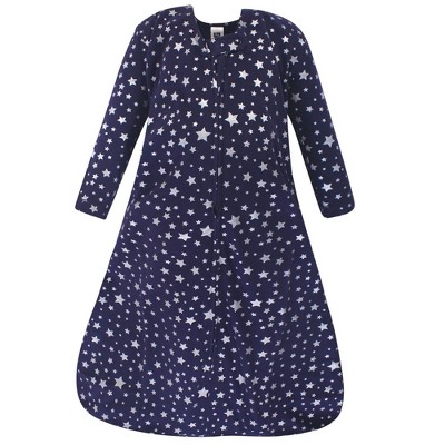 Hudson Baby Infant Long Sleeve Cotton Jersey Sleeping Bag, Navy Stars