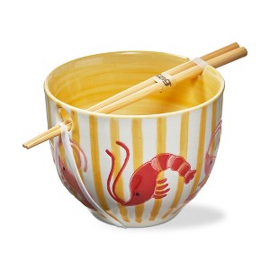 tag Shrimp Noodle Bowl 16oz Dishwasher Safe Dining Bowl Everyday Multi Use 5x5x3.9 Inches Perfect for Meals - 1 of 2