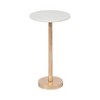 Elegant End Table, Side Table, or Small Night Stand for Room Decor - Bold Hammered Metal Bedside Table with Polished Marble Top for Small Spaces - 4 of 4
