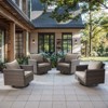 POCASSY Square Armrest Outdoor Swivel Rocker Patio Chairs Set of 2, Brown Wicker Furniture Swivel Patio Chairs for Porch, Poolside, Deck - 2 of 4
