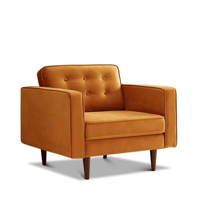 Velvet Mid-Century Modern Oversized Lounge Chair with Button Tufted Accent, Ideal Comfort