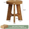 Tribesigns Round Side Table, Farmhouse Solid Wood End Table for Couch, Small Bedside Table for Bedroom, Living Room, Brown - 3 of 4