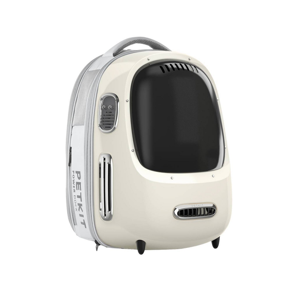 PETKIT Small Breezy Dome Dog and Cat Backpack Carrier with Inbuilt Fan & Light - 17 lbs - White