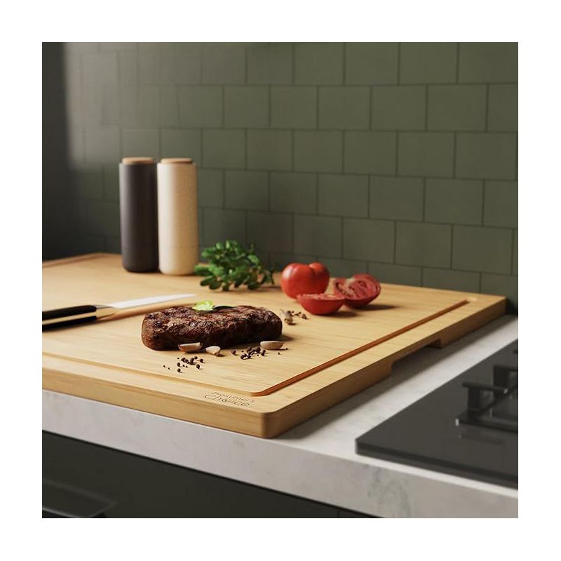 Prosumer's Choice Bamboo Solid Cutting Board with Silicone Feet - Beige, 3 of 4