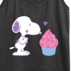 Women's - Peanuts - Snoopy Heart Cupcake Graphic Racerback Tank - 2 of 4