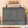 Full/Queen Size Murphy Bed with USB Port and a Large Drawer - ModernLuxe - 2 of 4