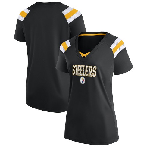 Nfl Pittsburgh Steelers Women's Authentic Mesh Short Sleeve Lace