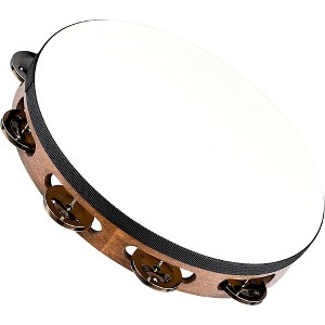 MEINL Headed Wood Tambourine with Single Row Steel Jingles 10 in. Walnut Brown - 1 of 4
