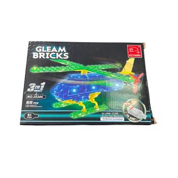 Zummy Gleam Bricks 55 Pieces 3 in 1 Helicopter Toy