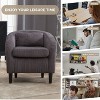 CAVINAS Mid-Century Modern Accent Barrel Chair with Corduroy Upholstery and Wooden Legs, Comfy Single Armchair with Thick Cushions and Pillow - 2 of 4