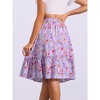 INSPIRE CHIC Women's Ruffle Hem Elastic Waist Flowy A-Line Swing Floral Midi Skirt - 4 of 4