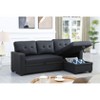 NicBex Line Sleeper Sectional Sofa,L-Shaped Couch with Reversible Storage Chaise for Living Room,Apartment,Office,Black - 2 of 4