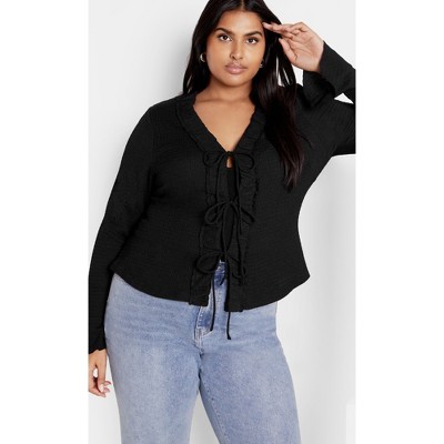 Women's Plus Size Charmaine Top - black | CITY CHIC