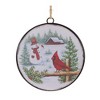 Christmas Snowman Disc Hanging Ornament Set of 12 6.5" Height Glass Winter Theme by Melrose - 3 of 4