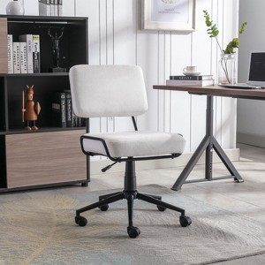 Corduroy Desk Chair Task Chair Home Office Chair Adjustable Height, Swivel Rolling Chair with Wheels for Adults Study Room-The Pop Home - 1 of 4
