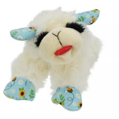 Multipet Mini Blue Bee Lamb Chop Plush Dog Toy