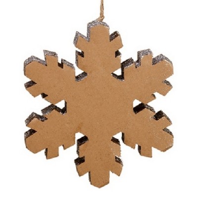 Allstate 10" Glitter Snowflake Christmas Ornament - Brown/Silver