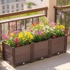 Chic Crate-Plastic Raised Garden Bed Kit – Indoor/Outdoor Plant Grow Box, Vegetable Herb & Succulent Planter, Coffee - 3 of 4