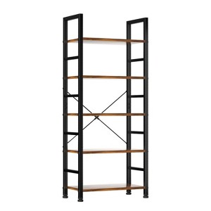 IULULU Book Shelf, 5 Tier Bookcase, Modern, Industrial Storage for Home/Office - 1 of 4