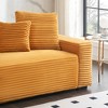 104.7'' 4-Seater Corduroy Sofa with 4 Throw Pillows, Large Living Room Couch, Soft Sponge Cushions, Orange Fabric - 3 of 4