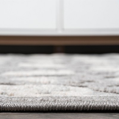 Mediterranean Trellis 4'x6' Light Gray/Ivory Synthetic Area Rug