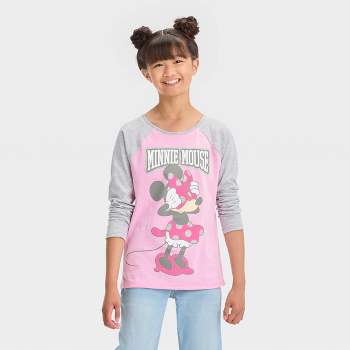 Girls' Minnie Mouse Long Sleeve Graphic T-Shirt - Pink