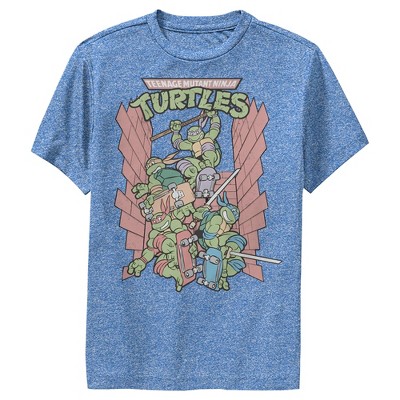 Boys Royal Blue Long Sleeve T Shirt with Teenage Mutant Ninja Turtles detail