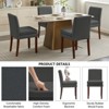 DOMETOUR Linen Upholstered Dining Chair Set of 2, Modern Armless Chair With Cushioned Seat for Living Room - 3 of 4