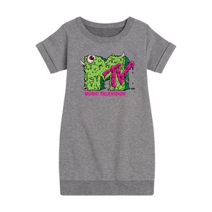 - MTV - Slime Logo Graphic Short Sleeve Fleece Dress - 1 of 3