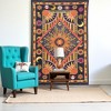 HomeRoots 80" X 56" Black Red And Yellow Cotton Star and Sunburst Hanging Tapestry - 2 of 4