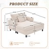 Kumasinova Corduroy Recliner Sofa,Couch with 3 Pillows,LED Light Strip,USB & Type-C Charging,Cup Holders,Modern Sofa Bed for Living Room,Bedroom - 3 of 4
