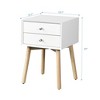 LIVAREEmlen Nightstands,Bedside Table with 2 Drawers and Rubber Wood Legs, Mid-Century Modern Storage Cabinet for Bedroom Living Room - 2 of 4