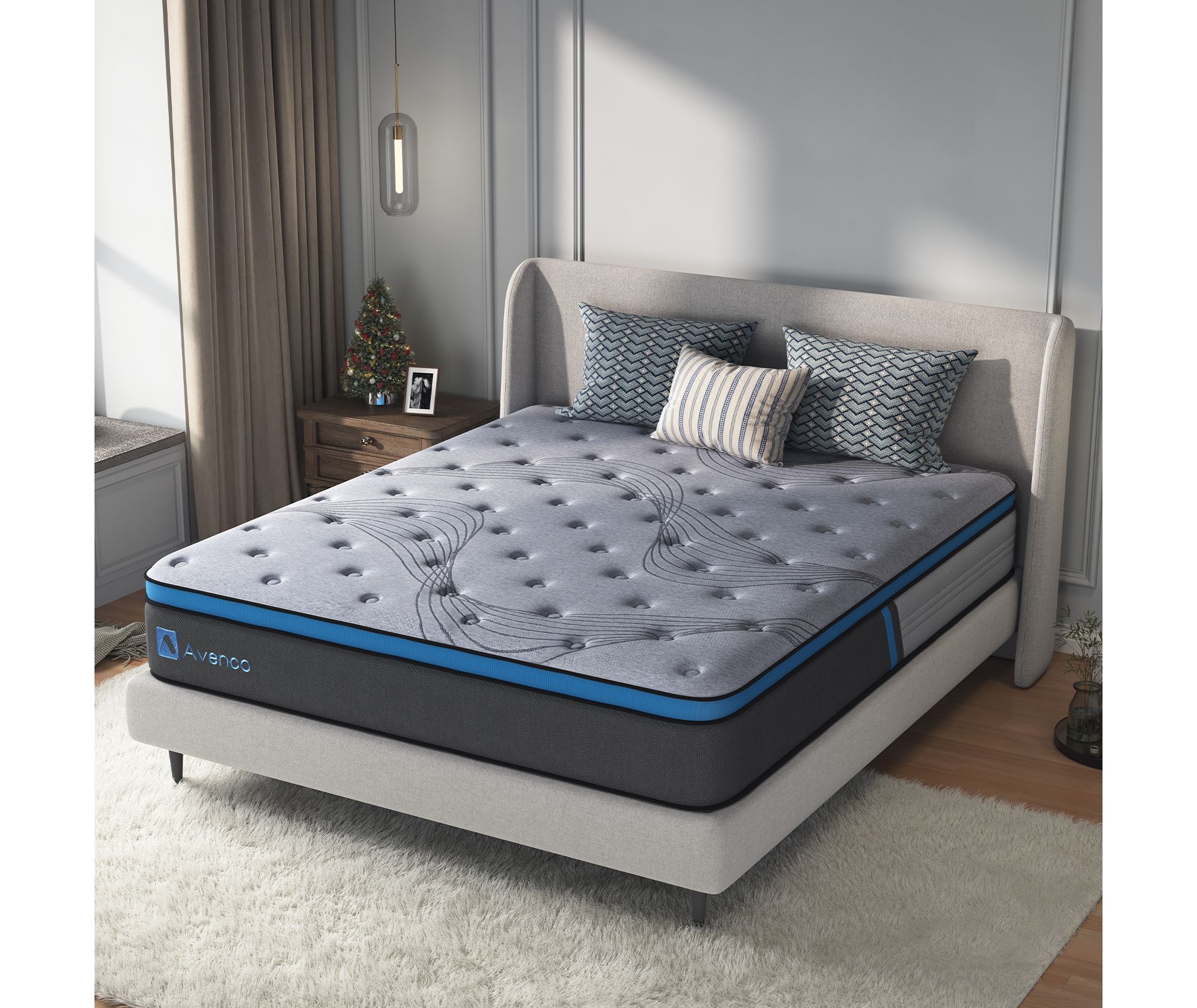 Avenco 10 12 inch Gel Memory Foam Hybrid Mattress Medium Firm for Pressure Relief and Motion Isolation