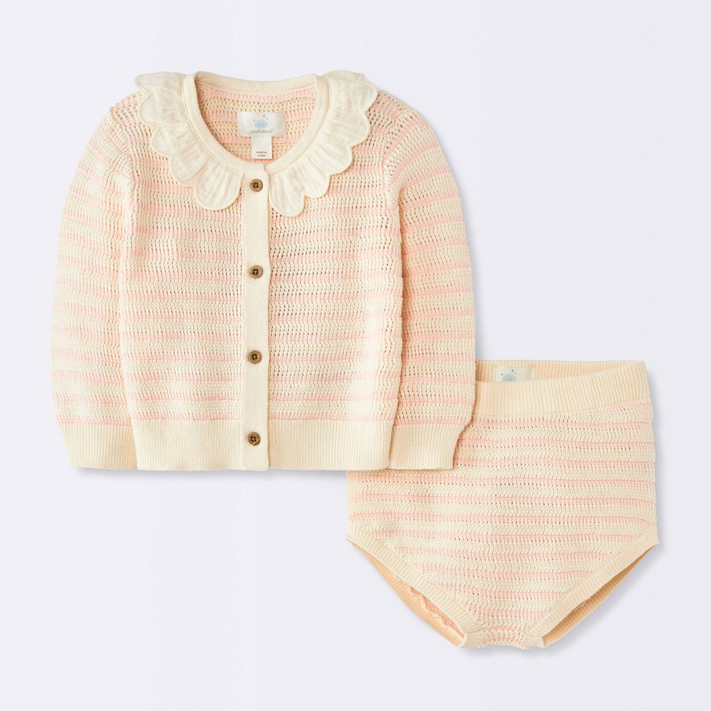Girls' 2pc Top and Bottom Sets - Cloud Island™ Pink 3-6M